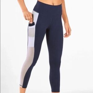 Fabletics High Waisted Mesh Heather Capri | NWT